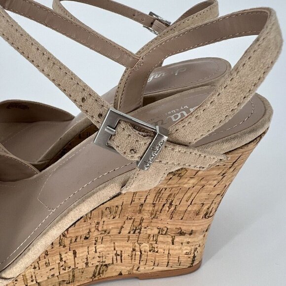Charles by‎ Charles David Women's Lambert Cork Wedge Sandals Nude Size 10M - Picture 4 of 6